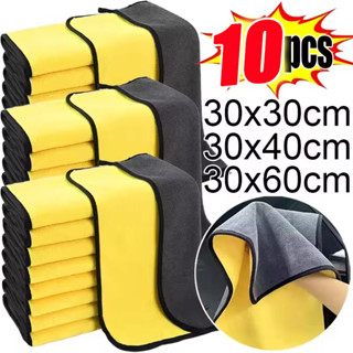 3/5/10 ชิ้นผ้าขนหนูล้างรถไมโครไฟเบอร์ / ผ้าแห้งนุ่มข้น / เศษ…