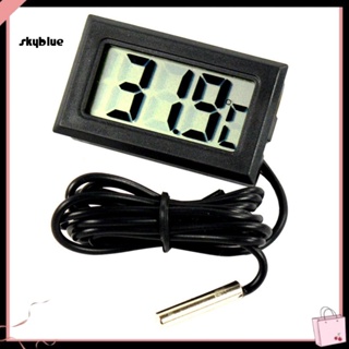 [Sy] เครื่องวัดอุณหภูมิ หน้าจอ LCD ดิจิทัล โพรบเซนเซอร์ สําหรับในร่ม กลางแจ้ง