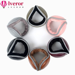 Lveror ที่ปิดหูกันหนาว หนัง PU นิ่ม หนา กันลม ให้ความอบอุ่น สําหรับผู้ชาย