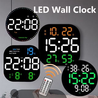 นาฬิกาปลุกดิจิทัล LED หน้าจอขนาดใหญ่ 10 นิ้ว 12H 24H พร้อมวันที่ อุณหภูมิ พร้อมบอกวันที่ ตั้งโต๊ะ สําหรับตกแต่งบ้าน ห้องนั่งเล่น เทศกาล