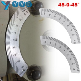 Yve 45-0-45° ไม้โปรแทรกเตอร์ ไม้โปรแทรกเตอร์ ทรงกลม คุณภาพสูง สําหรับงานไม้|ไม้บรรทัดสเกลโลหะ สําหรับมิลลิ่ง