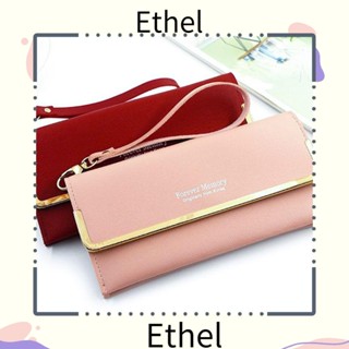 Ethel1 กระเป๋าสตางค์ใบยาว มีซิป ขนาดใหญ่ กันขโมย ใส่บัตรได้