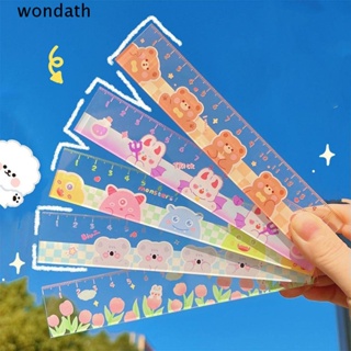 Wonda ไม้บรรทัดพลาสติกใส อเนกประสงค์ 15 ซม. สําหรับนักเรียน 5 ชิ้น