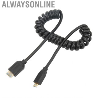 Alwaysonline 1.2m Mini HD Interface 2.1V Coiled Cable Male To Adapter Hot