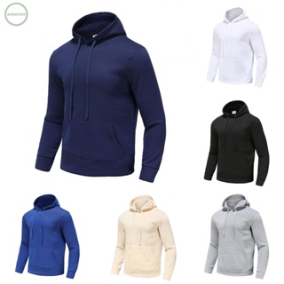 GORGEOUS~Mens Casual Solid Color Hooded Sweatshirt Warm Fleece Pullover Fashionable Coat