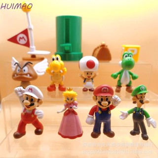 Huimao โมเดลฟิกเกอร์ PVC รูปเห็ด Mario Super Mario Bros น่ารัก สําหรับตกแต่งบ้าน