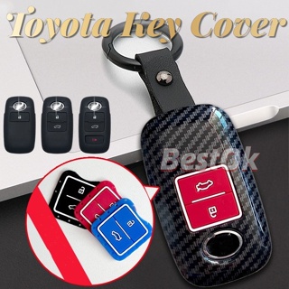 เคสกุญแจรถยนต์ ABS คาร์บอนไฟเบอร์ 1 2 3 ปุ่ม พร้อมพวงกุญแจ สําหรับ Toyota Raize Veloz 2022 Veloz 2021 Avanza 2022