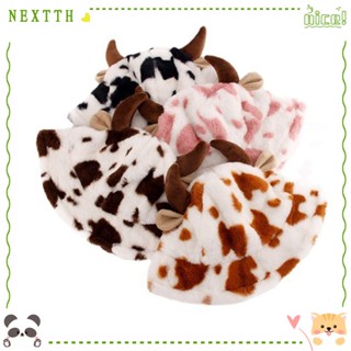 Nextth หมวกบักเก็ต หมวกบีนนี่ ผ้ากํามะหยี่ขนนิ่ม หนา กันลม ลายวัวน่ารัก ให้ความอบอุ่น แฟชั่นฤดูใบไม้ร่วง ฤดูหนาว