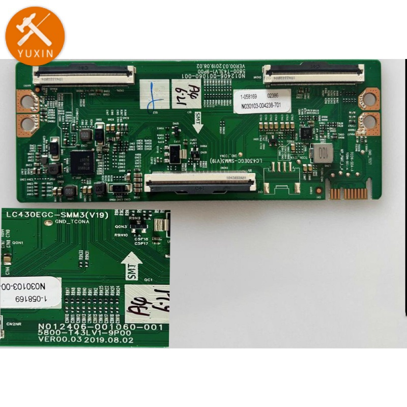 Tcon Board Chuangwei 43Q40 43B20 LCD TV Logic Board 5800-T43LV1-9P00 การถ่ายภาพจริง (จุด)