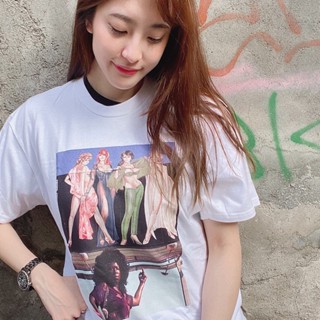 Supreme- เสื้อยืดแขนสั้น พิมพ์ลายรูปภาพอเมริกัน แฟชั่น ยอดนิยม ใช้ได้ทั้งชาย และหญิง Jrte