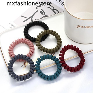 Mxfashione ยางมัดผมหางม้า เนื้อแมตต์ สีพื้น สําหรับผู้หญิง