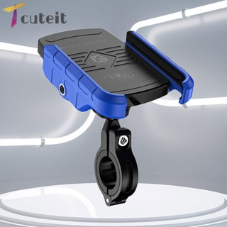 Tcuteit ที่วางโทรศัพท์มือถือ 12-24V พร้อมที่ชาร์จไร้สาย 15W สําหรับ iPhone Android 4.5-7 นิ้ว