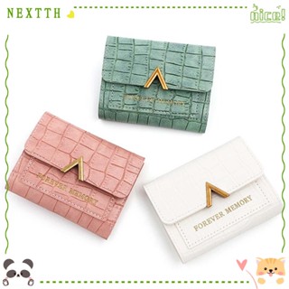 Nextth กระเป๋าสตางค์หนัง ใบสั้น ใส่เหรียญได้หลายช่อง จุของได้เยอะ แฟชั่นสําหรับผู้หญิง