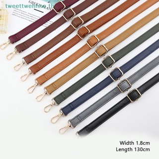 Tweettwehhno สายกระเป๋าถือ หนัง PU ยาว 130 ซม. กว้าง 1.8 ซม. ปรับได้ แบบเปลี่ยน สําหรับกระเป๋าสะพายไหล่