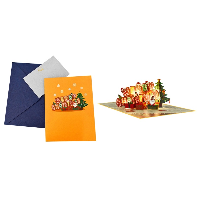 YU Frohe Weihnachten Karten Festive 3D การ์ดอวยพรสําหรับ Merry Christmas Wishes