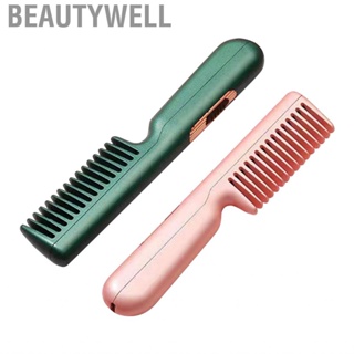 Beautywell USB Hair Straightener Comb  Electric Straightening Multifunction 30S Rapid Heating Fashionable Safe Alloy for Working Home