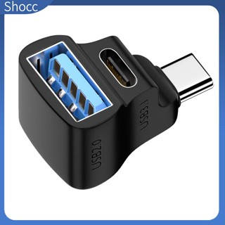 Shocc อะแดปเตอร์แปลง 1 เป็น 2 Type C USB C เป็น USB C 3.1 USB 2.0 ชาร์จเร็ว Type C สําหรับเดสก์ท็อป