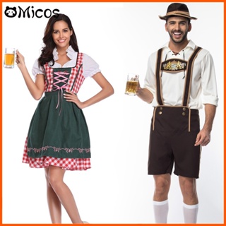 เครื่องแต่งกายผู้ชาย และผู้หญิง ชุดคอสเพลย์ Bavaria Oktoberfest Dirndl Lederhosen Beer Carnival สําหรับผู้ใหญ่ เหมาะกับงานปาร์ตี้ฮาโลวีน