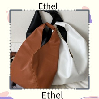 Ethel1 กระเป๋าสะพายไหล่ กระเป๋าถือ หนัง PU ทรงโท้ท ความจุขนาดใหญ่ ใช้ซ้ําได้ สําหรับสตรี