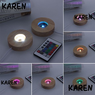 Karen โคมไฟ LED ฐานไม้ โรแมนติก สําหรับตกแต่งบ้าน