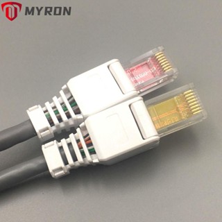 Myron CAT6 ปลั๊กหัวคริสตัล ไม่มีปลอกหุ้ม ตัวเชื่อมต่อ RJ45 CAT6 RJ45 ไม่มีสายอีเธอร์เน็ต