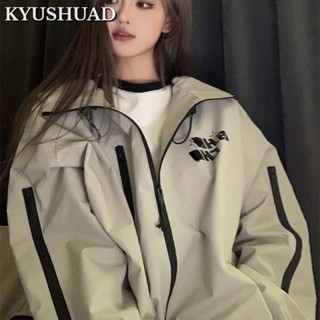 Kyushuad สีพื้น ระดับไฮเอนด์ สไตล์เกาหลี เสื้อเชิ้ตแขนยาว สําหรับผู้ชาย และผู้หญิง อินเทรนด์ หล่อ และอเนกประสงค์ เสื้อแจ็กเก็ตสั้น ลําลอง