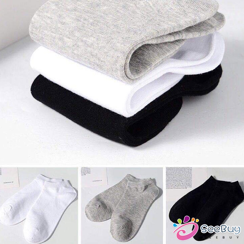 SUY ถุงเท้าข้อสั้น ใส่ได้ทุกฤดูกาล   ถุงเท้าซับเหงื่อ   Men's socks