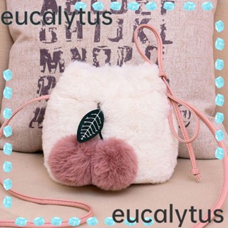 Eucalytus1 กระเป๋าสะพายไหล่ ประดับขนเฟอร์นิ่ม แฟชั่นฤดูใบไม้ร่วง ฤดูหนาว สําหรับผู้หญิง