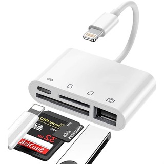 อะแดปเตอร์การ์ดรีดเดอร์ SD Micro SD 4 in 1 การ์ดรีดเดอร์ 3.0 USB OTG สําหรับ iPhone iPad Plug and Play