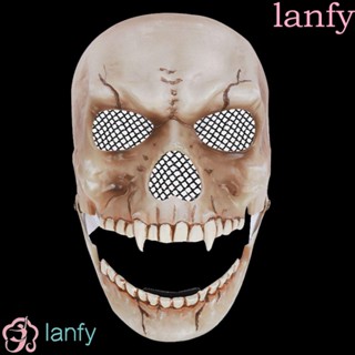 Lanfy หน้ากากหัวกะโหลก ฮาโลวีนจําลอง ขยับได้ สําหรับผู้หญิง และผู้ชาย