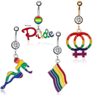 Weijiao% แหวนปุ่มกดฝน LGBT Gay Pride 4 ชิ้น