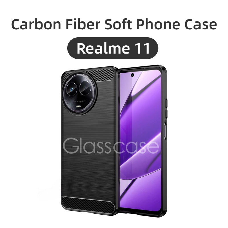 เคสซิลิโคนกันกระแทก คาร์บอนไฟเบอร์ สําหรับ Realme 11/12 Series: 11, 12, Pro, Pro+, 11X, 11Pro, 12X, 12+, 12Pro+, 4G/5G