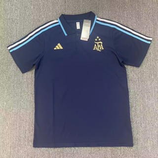 เสื้อโปโลแขนสั้น ลายทีมชาติฟุตบอล Argentina 23 24 Treasure Blue แห้งเร็ว ไซซ์ S-XXL สําหรับผู้ชาย