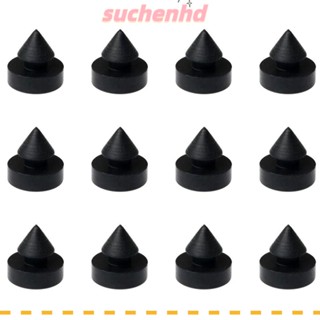 Suchenhd ตัวลดเสียงประตู ยางซิลิโคน กันลื่น สีดํา 13 มม. 1/2 นิ้ว แบบเปลี่ยน สําหรับกันชนประตู 12 ชิ้น