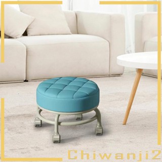 [Chiwanji2] เก้าอี้ลูกกลิ้ง พร้อมล้อ 360° เก้าอี้หนัง PU หมุนได้ สําหรับบ้าน ห้องสมุด ร้านทําผม