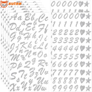 Sutee สติกเกอร์ตัวอักษร PVC สีเงิน DIY สําหรับติดตกแต่งสมุดภาพ