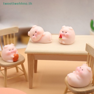 Tweettwehhno โมเดลตุ๊กตาหมูน่ารัก ขนาดเล็ก สําหรับตกแต่งบ้าน ภูมิทัศน์