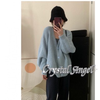 Crystal เสื้อแฟชั่นผู้หญิง เสื้อแขนยาว คลุม ไหมพรม ครอปเสื้อแขนยาว WMY239086J 36Z230909