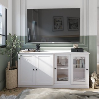 [กทม. 3-5 วัน ส่ง] Koncept furniture ตู้เตี้ย รุ่น Moneta สีขาว