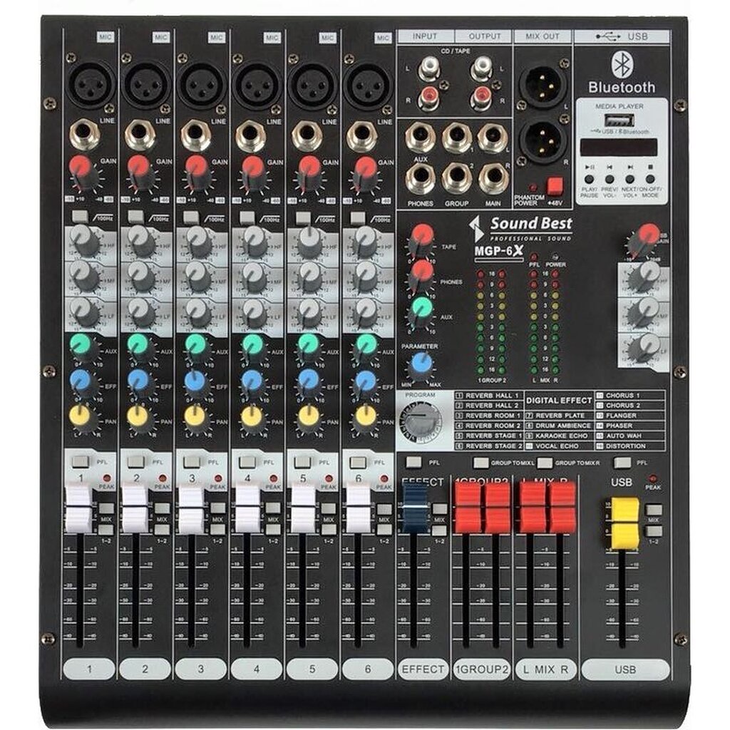 (ฟรีจัดส่ง) มิกเซอร์ SoundBest MGP-6X MGP-8X MGP-12X USB-Bluetooth เครื่องขยายเสียง sound best