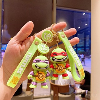 0830YWJJ Ninja Turtle Cartoon Key Chain Epoxy Doll Cute Car Shape School Bag Hanging Piece Pendant Creative Keychain Animation  Comic  Garage Kit  XFZ3