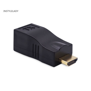 Instylelady DOONJIEY อะแดปเตอร์ขยายสายเครือข่ายอีเธอร์เน็ต HDMI 4K 3D เป็น RJ45 Cat-5e 6