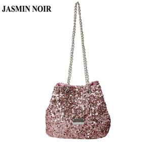 Jasmin NOIR กระเป๋าสะพายไหล่ กระเป๋าถือ ผ้าโพลีเอสเตอร์ ปักเลื่อม ขนาดเล็ก สําหรับสตรี