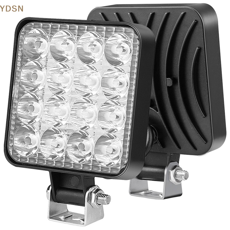 [YDSN] ไฟสปอตไลท์ LED ABS 16 ดวง 12V 48W กันน้ํา ความเข้มสูง แบบเปลี่ยน สําหรับรถบรรทุก รถออฟโร้ด รถแทรกเตอร์ 1 ชิ้น