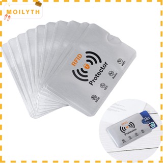 Moilyth ปลอกป้องกันการ์ด บล็อก Rfid อัจฉริยะ อลูมิเนียม ป้องกัน Rfid กระเป๋าสตางค์ 10 ชิ้น