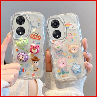 เคสโทรศัพท์มือถือแบบนิ่ม tpu ใส ลายก้อนเมฆ หมีน้อย พร้อมตุ๊กตาหมี สําหรับ OPPO A78 5G A78 5G TY