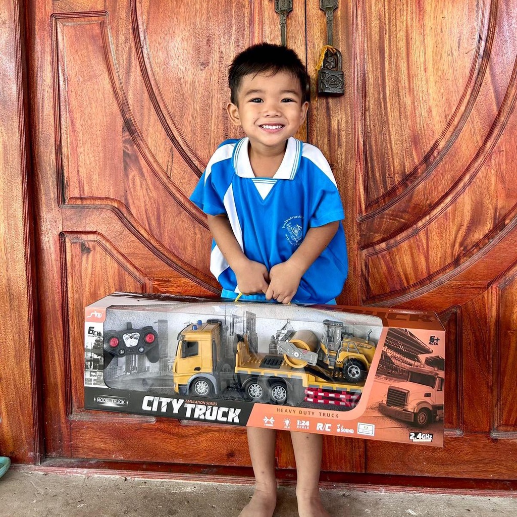 รถเทลเลอร์ รถบรรทุก รถเทลเลอร์หัวลาก บังคับวิทยุ แถวรถบด เล่นสนุกบังคับง่าย