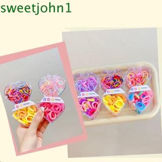 Sweetjohn ยางรัดผม แบบยืดหยุ่น รูปหัวใจ ขนาดเล็ก สไตล์เกาหลี เรโทร สําหรับปาร์ตี้