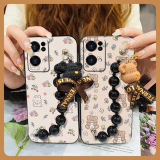 Bear bracelet soft case Phone Case For OPPO Reno7 Pro 5G Anti-knock Back Cover silicone Dirt-resistant Simplicity Waterproof