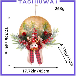 [Tachiuwa1] พวงหรีดคริสต์มาสประดิษฐ์ สําหรับแขวนตกแต่งประตูบ้านฟาร์ม